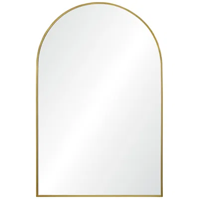 Renwil Durness 36"h Satin Brass Plated Arch Top Accent Wall Mirror