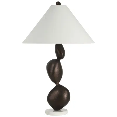 Renwil Elle 29.5" Tall Matte Dark Bronze Resin Table Lamp With Tapered Linen Shade