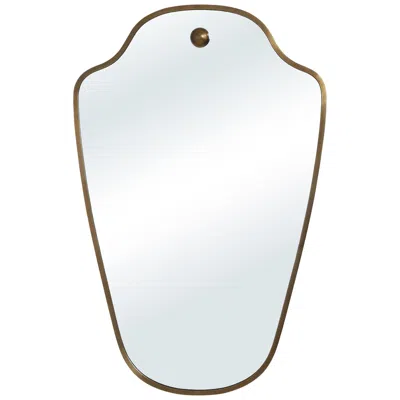 Renwil Elodie 40" H X 25.75" W Wall Mirror, Dark Antique Brushed Brass In White