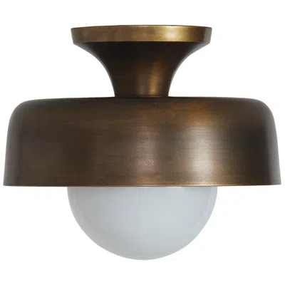 Renwil Flare 11" 1-light Flush Mount, Aged Brass In Brown