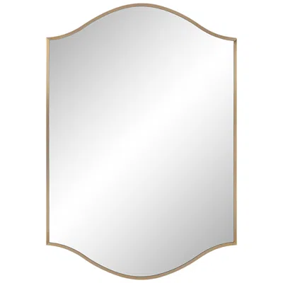 Renwil Florianne 36" Tall Rectangular Arch Mirror, Champagne In Gray