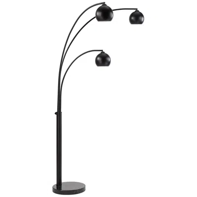 Renwil Folia 87" High 3-light Black Finish Modern Arc Floor Lamp