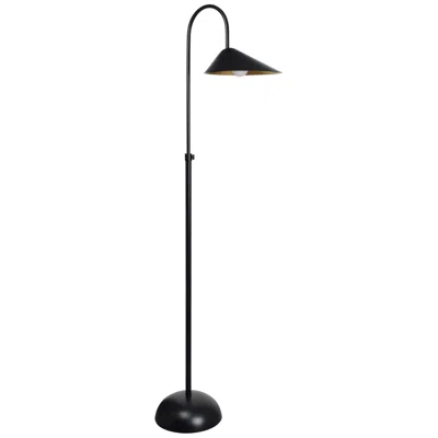 Renwil Forte Matte Black Iron Adjustable Arch Floor Lamp