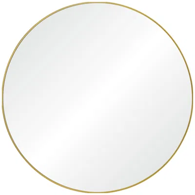 Renwil Fragoso 48" Tall Round Wall Mirror, Yellow In Gold
