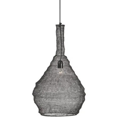 Renwil Garatun 15" Wide Black Mesh Metal Pendant Light