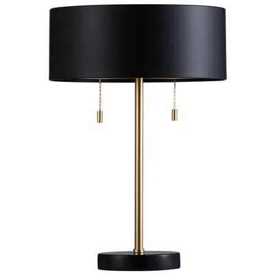 Renwil Gillian 17" High Iron Gold And And Black Marble Table Lamp