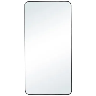 Renwil Glencoe 40" H X 20" W Wall Mirror, Matte Black In White