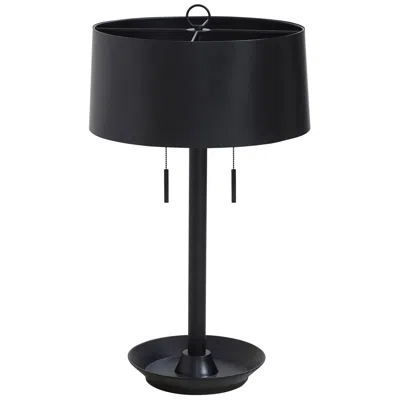 Renwil Hems 28.75" Tall Matte Black Cast Aluminium Table Lamp With Drum Iron Shade