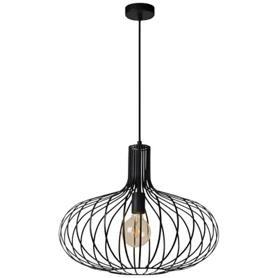 Renwil Ione 19 3/4" Wide Textured Black Open Cage Pendant Light