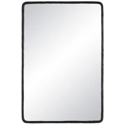 Renwil Jorah 36" Tall Rectangle Wall Mirror, Black