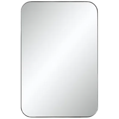 Renwil Louvas 36 H X 24 W Wall Mirror, Grey In White
