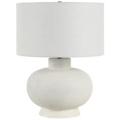 Renwil Mallow 22.5" Tall Textured Ivory Resin Table Lamp With Drum Linen Shade In White
