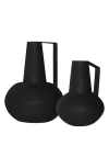 Renwil Monarda Set Of Two Iron Vases In Black