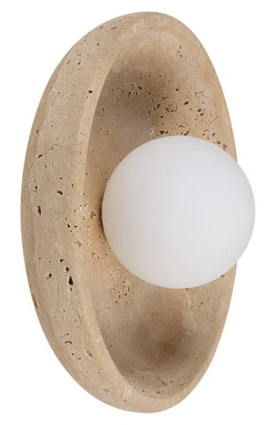Renwil Myrtos Travertine Wall Sconce In Neutral