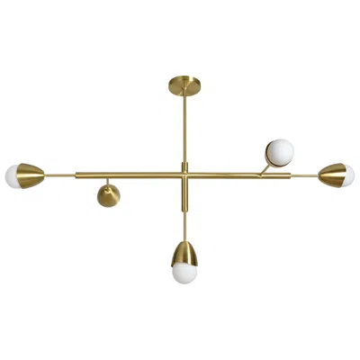 Renwil Naura Plated Satin Brass Ceiling Fixture 52x17x25"