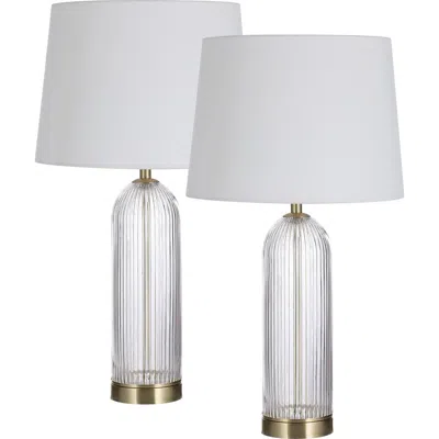 Renwil Ocala Set Of 2 Glass Table Lamps In Metallic
