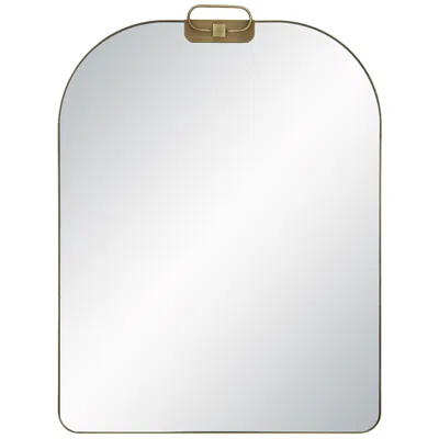 Renwil Oro 40" H X 30" W Wall Mirror, Antique Brushed Brass In Transparent