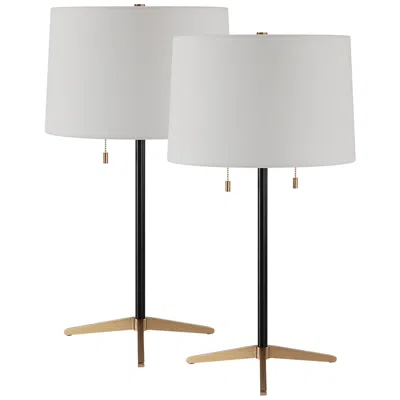 Renwil Orono 25" Tall Matte Black Iron Table Lamp (set Of 2)