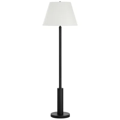 Renwil Pantera 65.5" Tall Matte Black Floor Lamp With Tapered Linen Shade