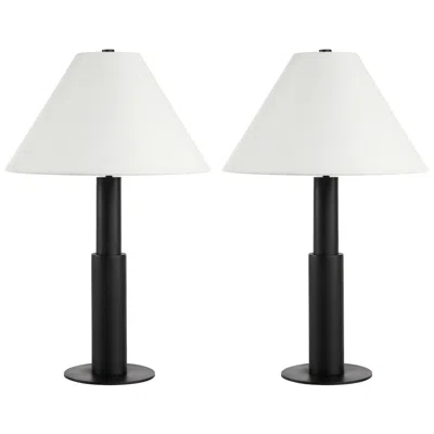 Renwil Pantera Table Lamps With Tapered Linen Shade (set Of 2)