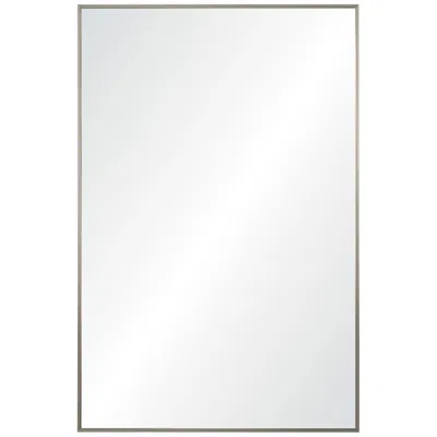 Renwil Roderick Satin Nickel 23 1/2" X 35 1/2" Rectangular Wall Mirror In White