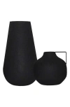 Renwil Roove Set Of 2 Iron Vases In Black