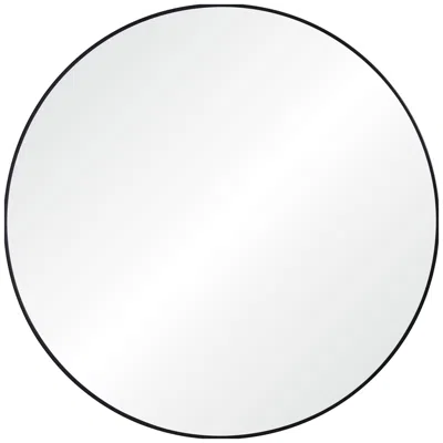 Renwil Sami 48" Tall Round Wall Mirror, Black In Gray