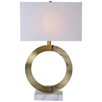 Renwil Skylar 27" Bronze And White Marble Modern Table Lamp