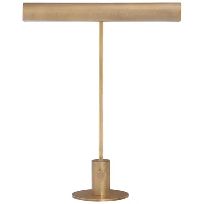 Renwil Storn 20.25" Tall Vintage Brass Iron Table Lamp With Tube Iron Shade In Brown