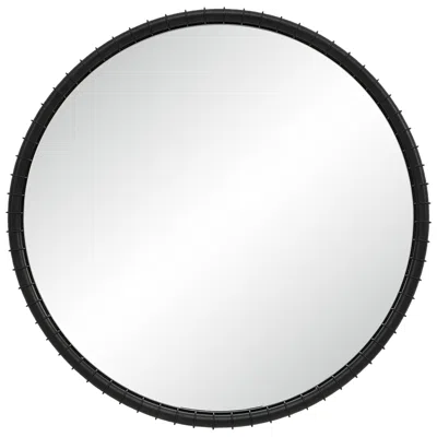 Renwil Timo 40.5" H X 40.5" W Wall Mirror, Matte Black