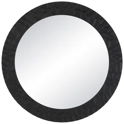 Renwil Tolima 35.5" Tall Round Wall Mirror, Black