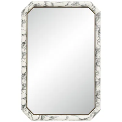 Renwil Venus 36" H X 24" W Wall Mirror, White Marble Hydro Dip