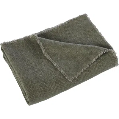 Renwil Vernier Linen Throw Blanket In Green