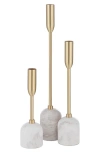 Renwil Vesta Set Of 3 Tapered Candleholders In Yellow Gold/white Multi