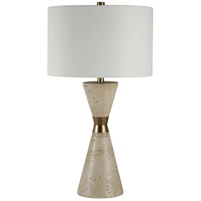 Renwil Veza 28.75" Height Table Lamps, Faux Beige Travertine
