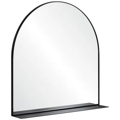 Renwil Wearstley Black Iron 35" X 35" Arch Shelf Wall Mirror