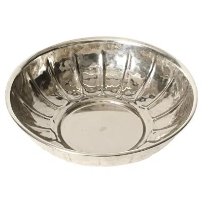 Pre-owned Renzo Cassetti Large Handmade Hammered Silver Centerpiece Bowl By , Italy, 1970s In Sand