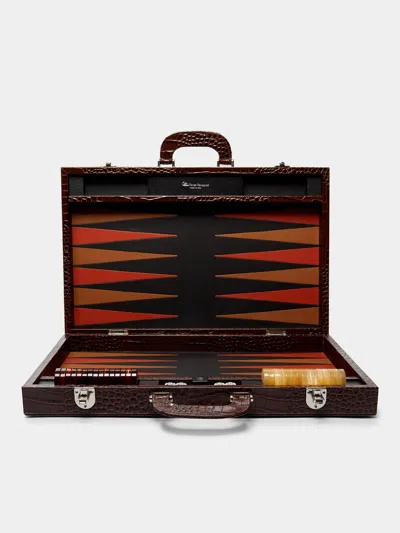 Renzo Romagnoli Leather Backgammon Case  Abask Luxury Gift In Adult