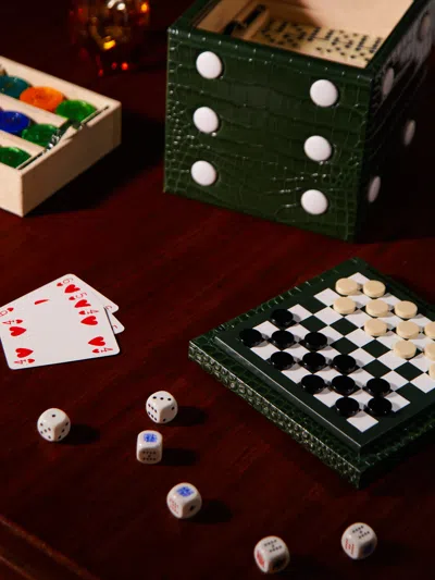 Renzo Romagnoli Small Dice Leather Games Compendium  Abask Luxury Gift In Adult