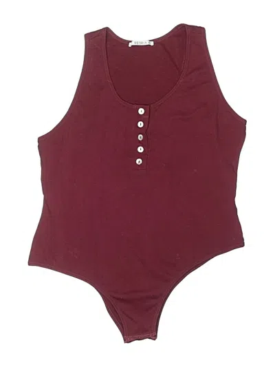 Pre-owned Reoria Bodysuit In Burgundy