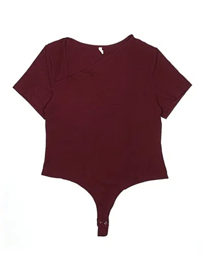 Pre-owned Reoria Bodysuit In Burgundy