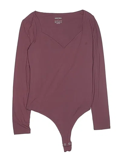 Pre-owned Reoria Bodysuit In Burgundy