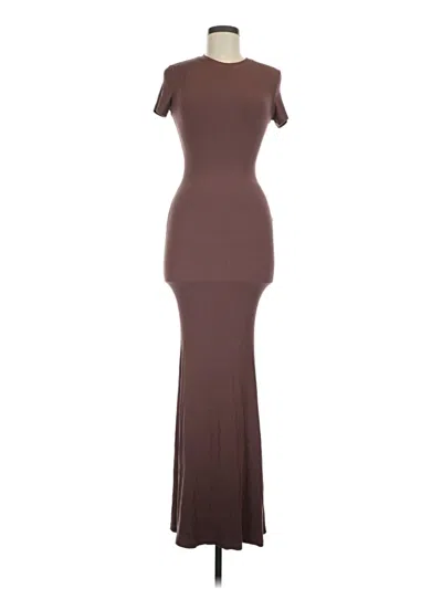 Pre-owned Reoria Casual Dress In Brown
