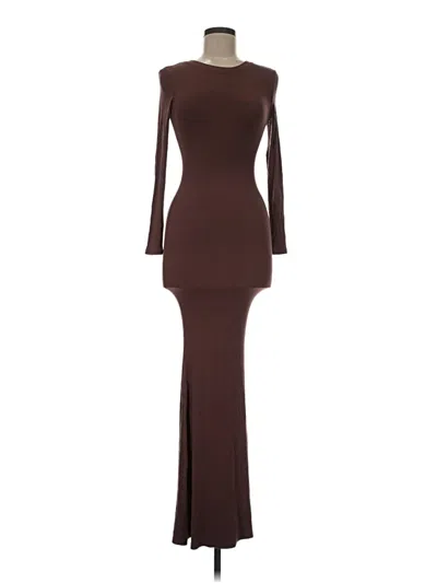 Pre-owned Reoria Cocktail Dress In Brown