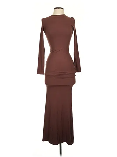 Pre-owned Reoria Cocktail Dress In Brown