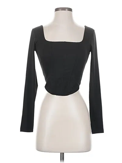 Pre-owned Reoria Long Sleeve Top Black Sweetheart Neckline Tops