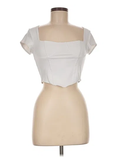 Pre-owned Reoria Short Sleeve Top Ivory Strapless Neckline Tops