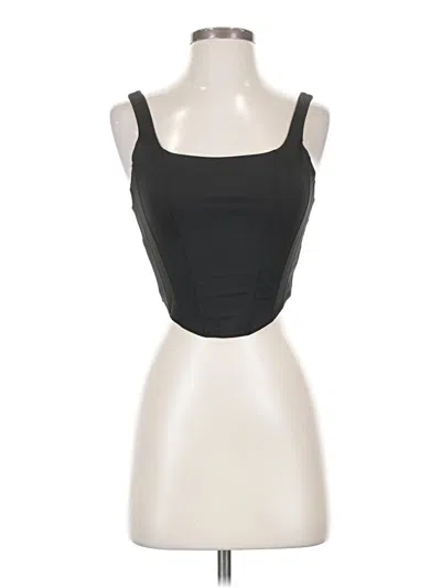 Pre-owned Reoria Sleeveless Top Black Solid Pattern Sweetheart Neckline Tops