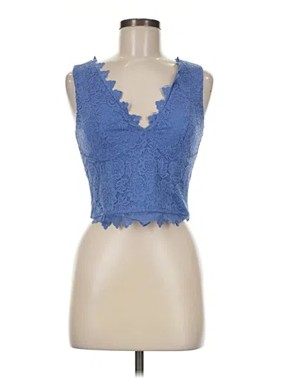 Pre-owned Reoria Sleeveless Top Blue Sweetheart Neckline Tops