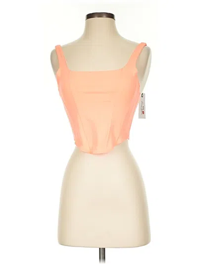 Pre-owned Reoria Sleeveless Top Orange Strapless Neckline Tops